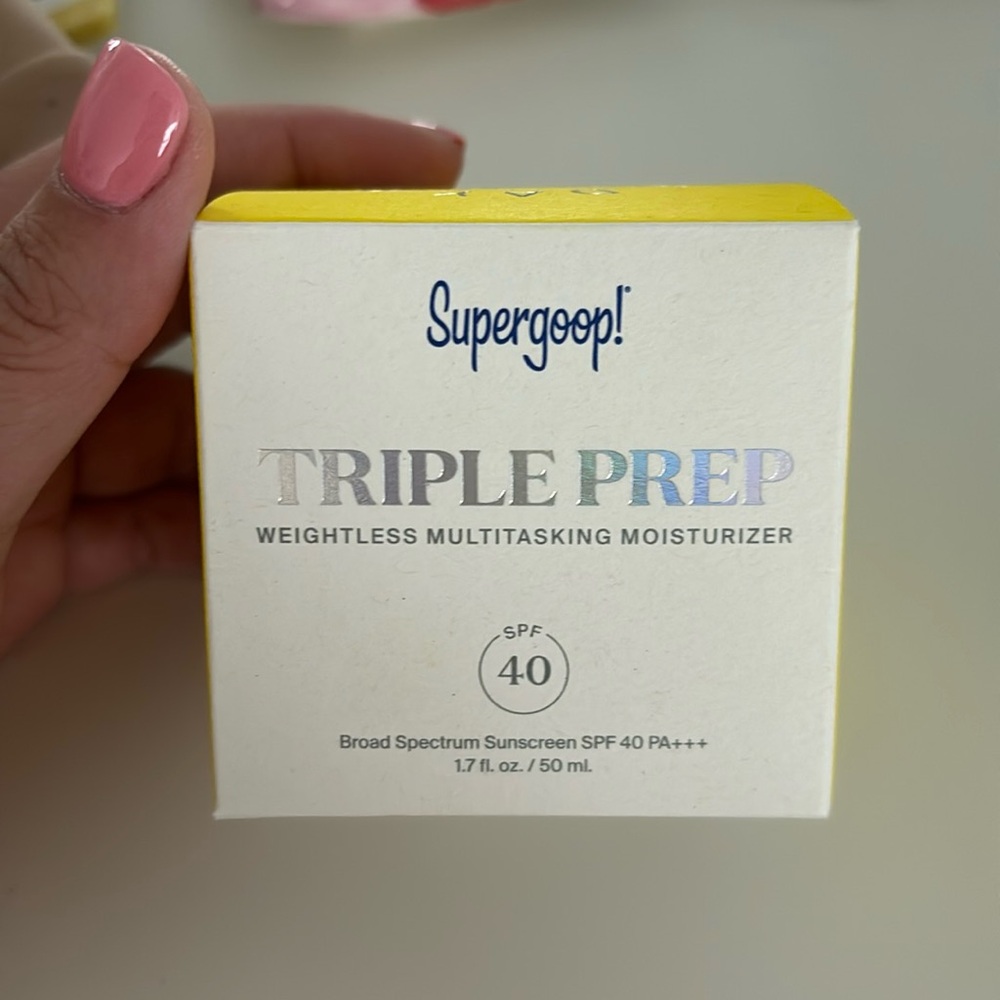 Supergoop Triple Prep weightless multitasking moisturizer. SPF 40